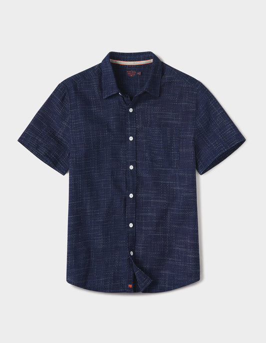 Freshwater Short Sleeve Button Up Shirt in Ocean