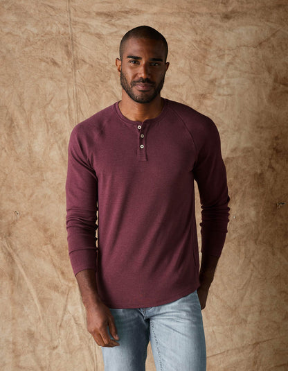 Puremeso Everyday Henley in Wine