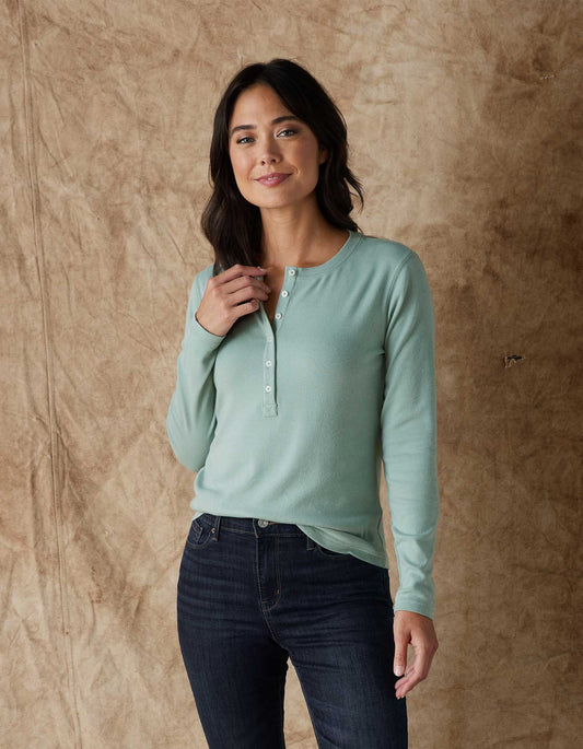 Women's Puremeso Henley in Juniper