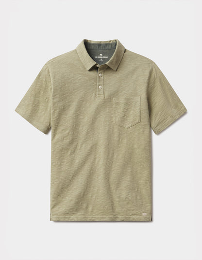 Vintage Slub Pocket Polo in Sage