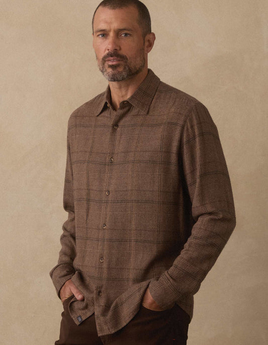 Owen Lightweight Button Up in Espresso Plaid