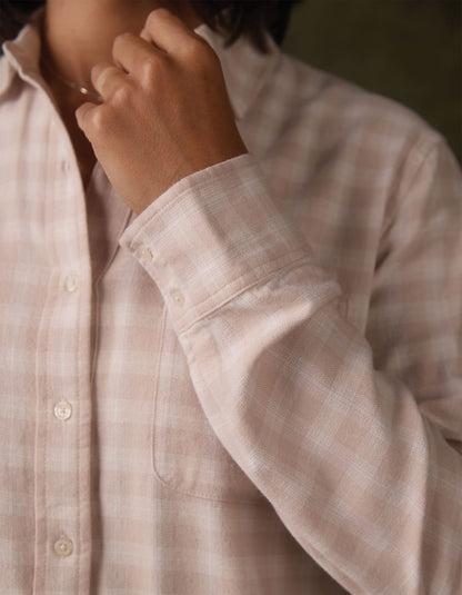 Softloom Flannel Button Up in Oat Plaid