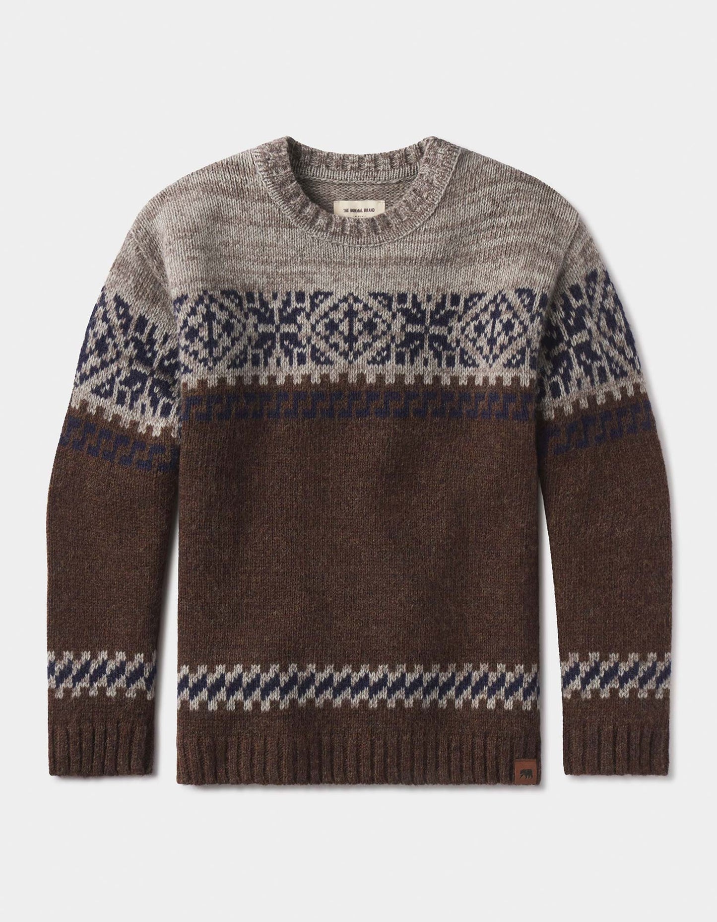 Fair Isle Crew in Brown Multi