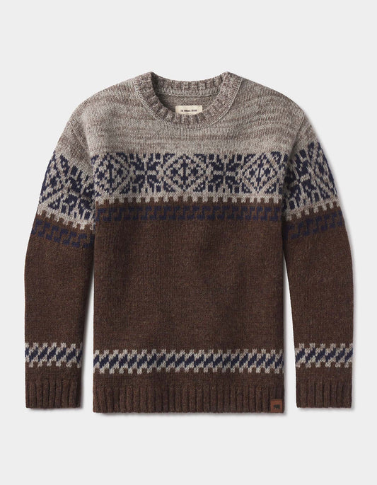 Fair Isle Crew in Brown Multi