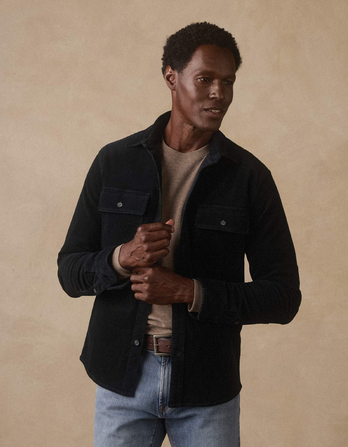Micro Comfort Cord Overshirt in Dark Teal