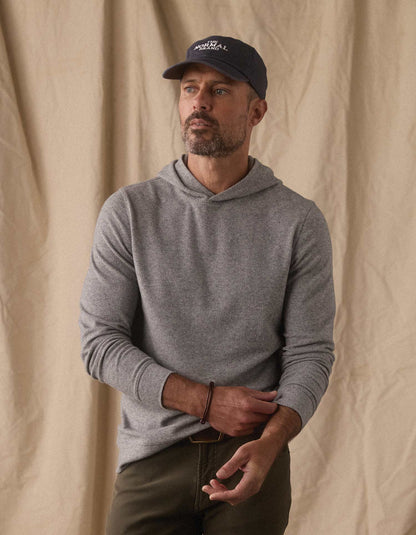 Brushed Textured Knit Hoodie in Graphite