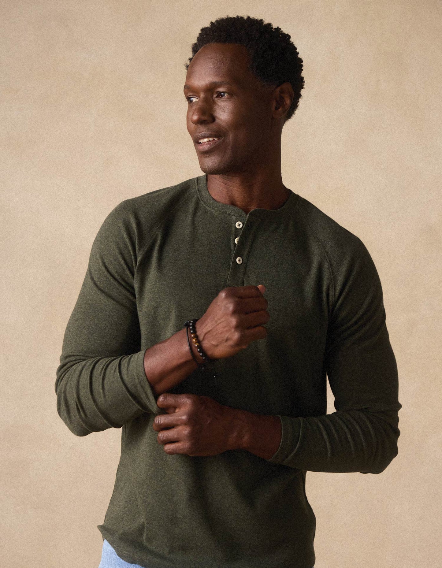 Puremeso Everyday Henley in Olive