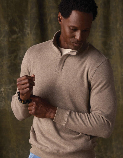 Fleece Puremeso Quarter Zip in Dark Taupe