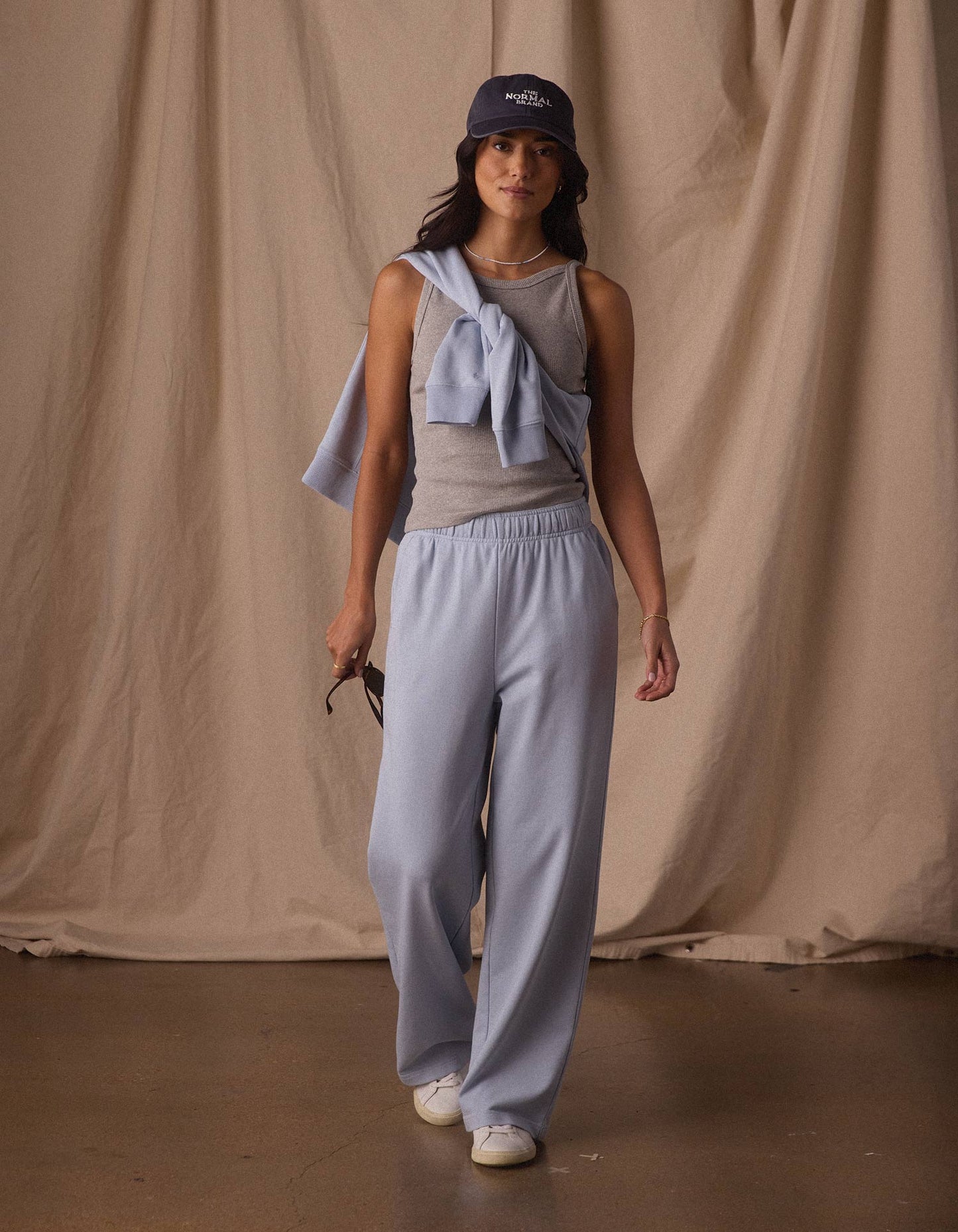 Cole Terry Straight Leg Sweatpant in Mist