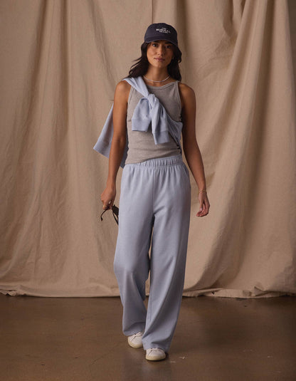 Cole Terry Straight Leg Sweatpant in Mist