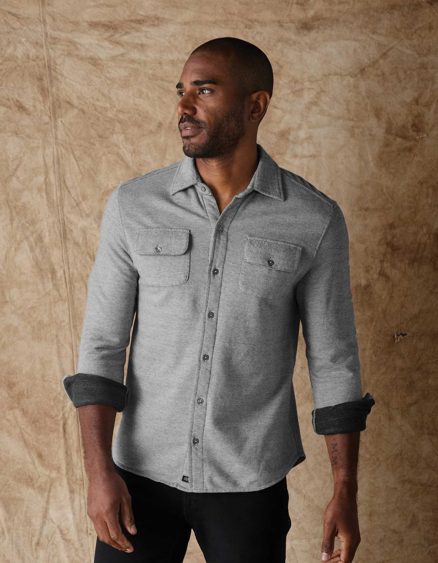 Textured Knit Shirt in Graphite