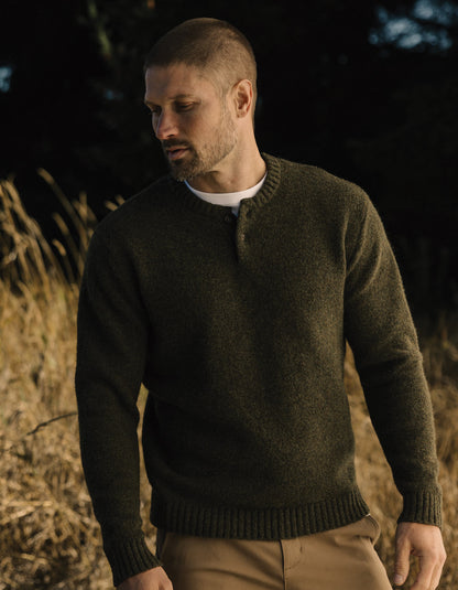 Homebound Henley Sweater in Olive