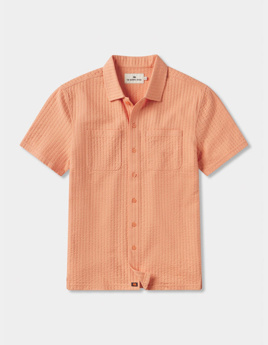 Knit Getaway Button Up in Georgia Peach