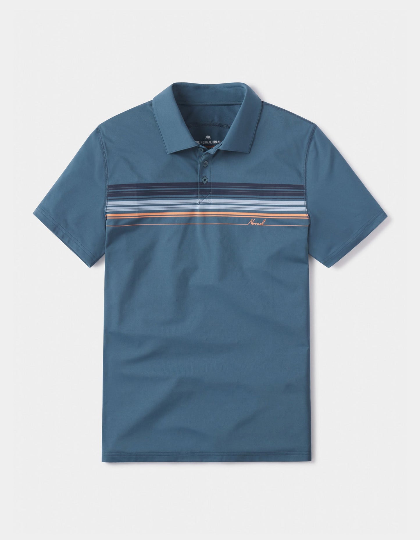 Normal Script Performance Polo in Mineral Blue