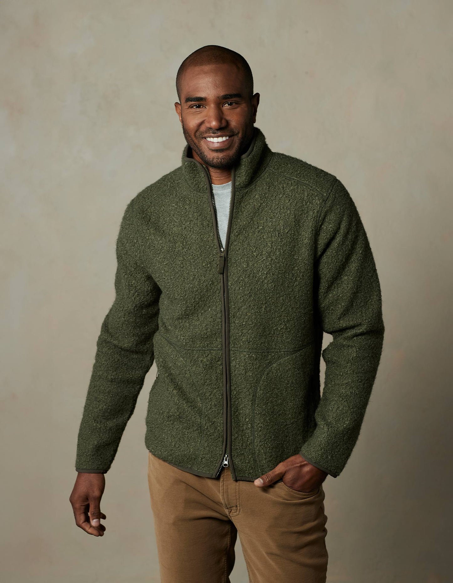 Highland Fleece Full Zip in Dusty Olive