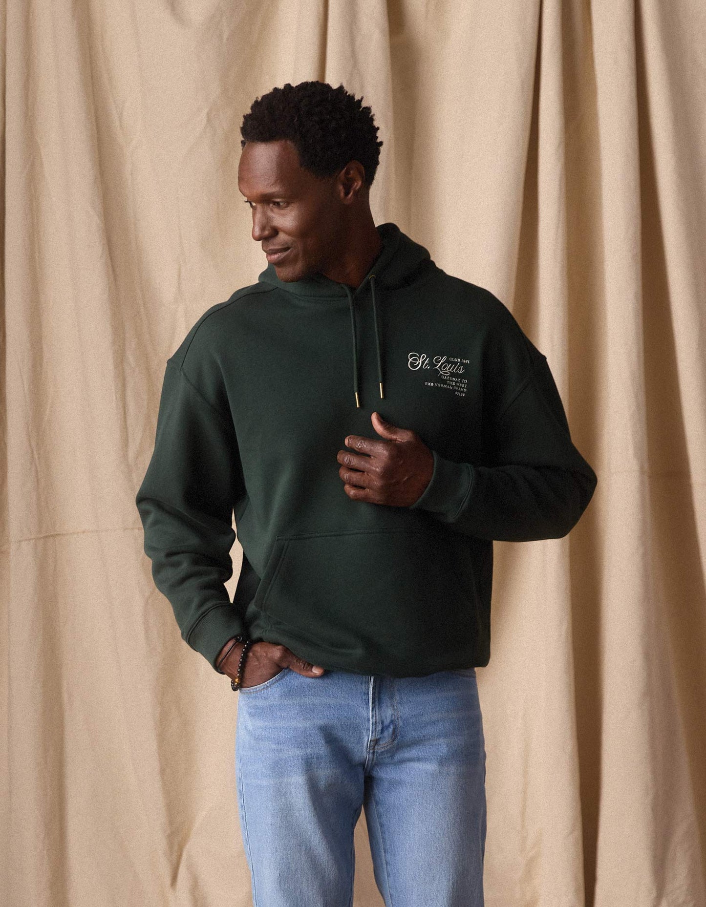 Normal Fleece Graphic Hoodie in Varsity Green