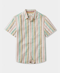 Freshwater Short Sleeve Button Up Shirt: Sherbet Stripe