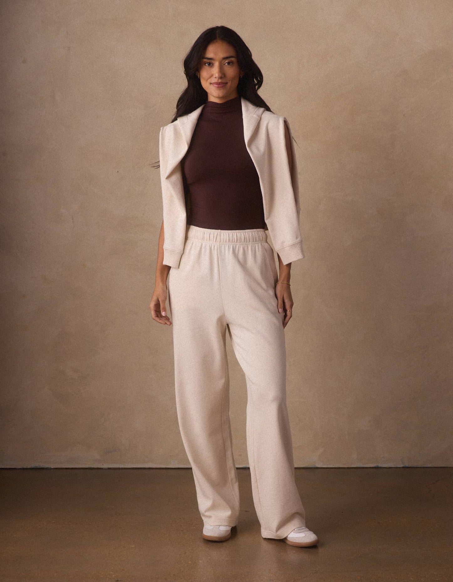 Cole Terry Straight Leg Sweatpant in Birch