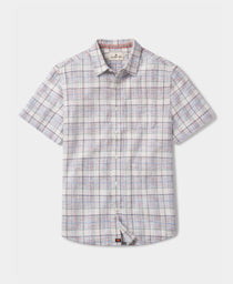 Freshwater Short Sleeve Button Up Shirt: Clear Sky Plaid