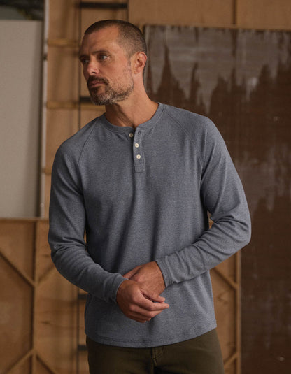 Puremeso Everyday Henley in Bluestone