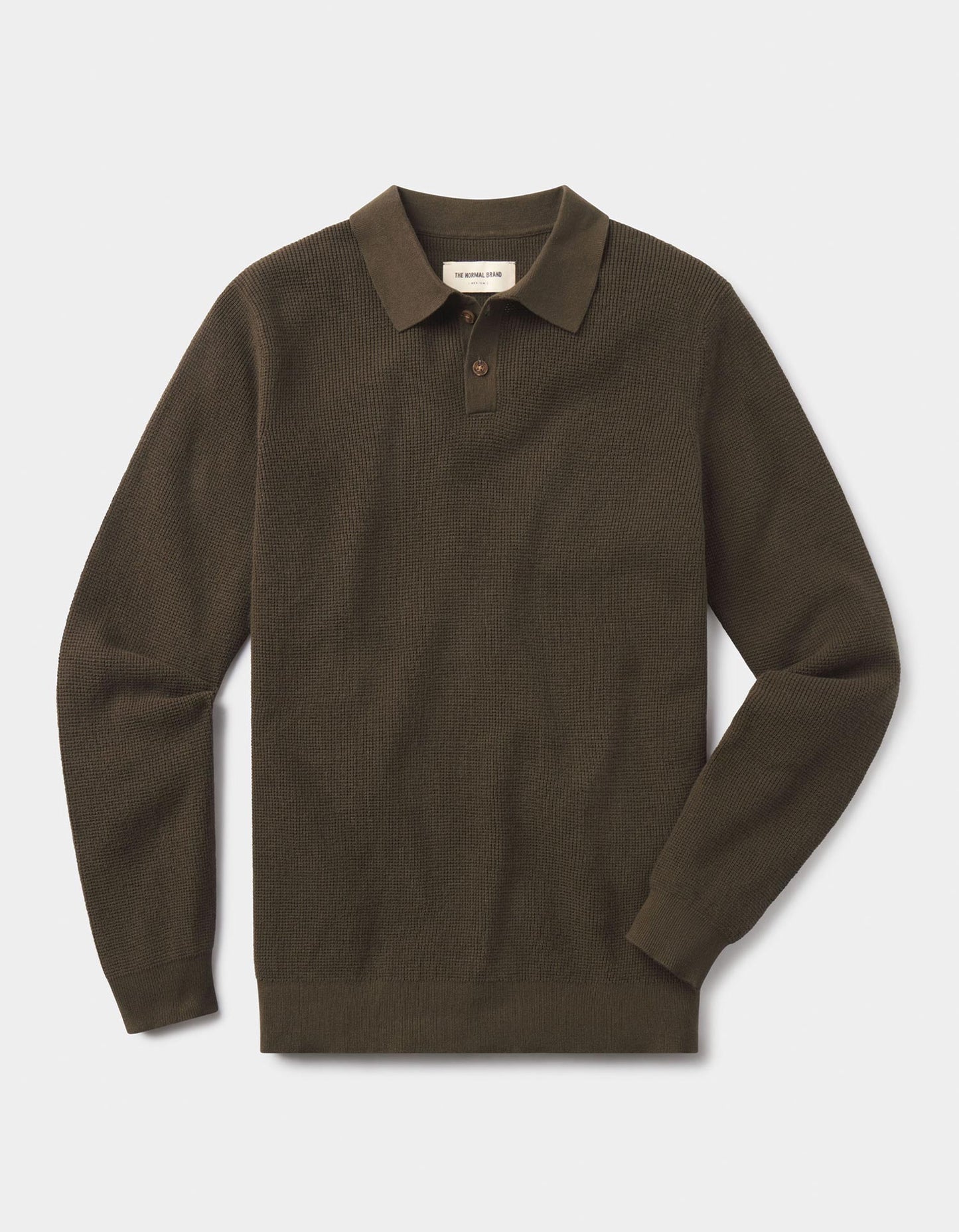 Robles Knit Waffle Stitch Polo in Alpine