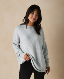 Marianna Crewneck Sweater: Grey