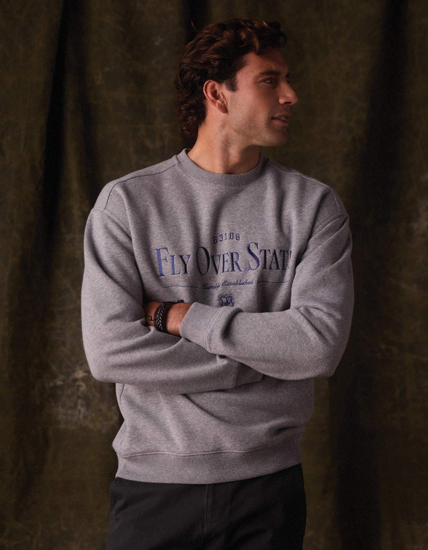 Normal Fleece Graphic Pullover in Heather Grey