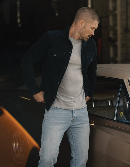 Micro Comfort Cord Overshirt in Dark Teal