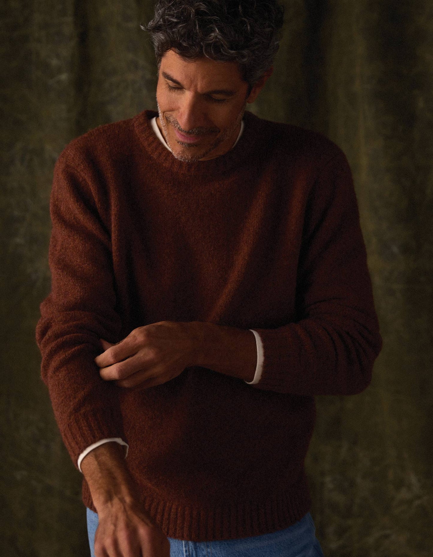 Homebound Crewneck Sweater in Spiced Brandy