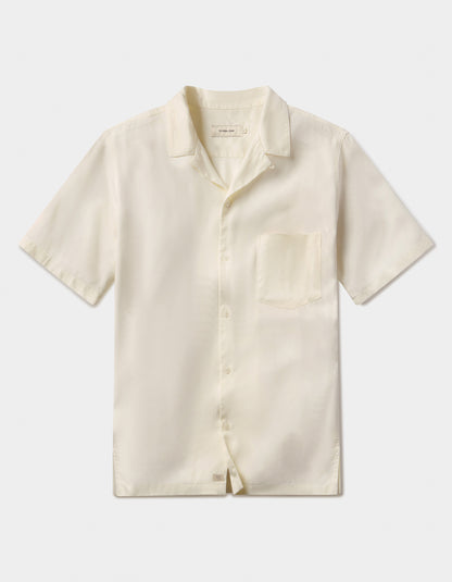 Sueded Costa Resort Shirt in Ivory