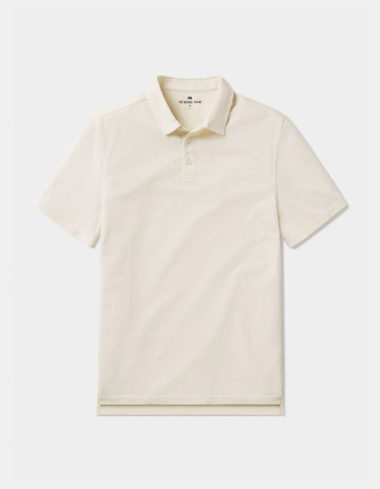 Chip Pique Polo in Ivory