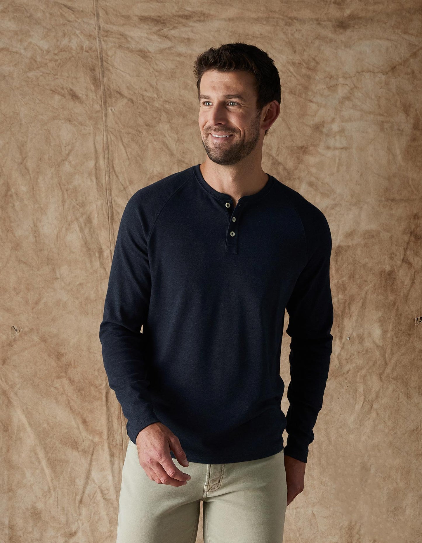 Puremeso Everyday Henley in Navy