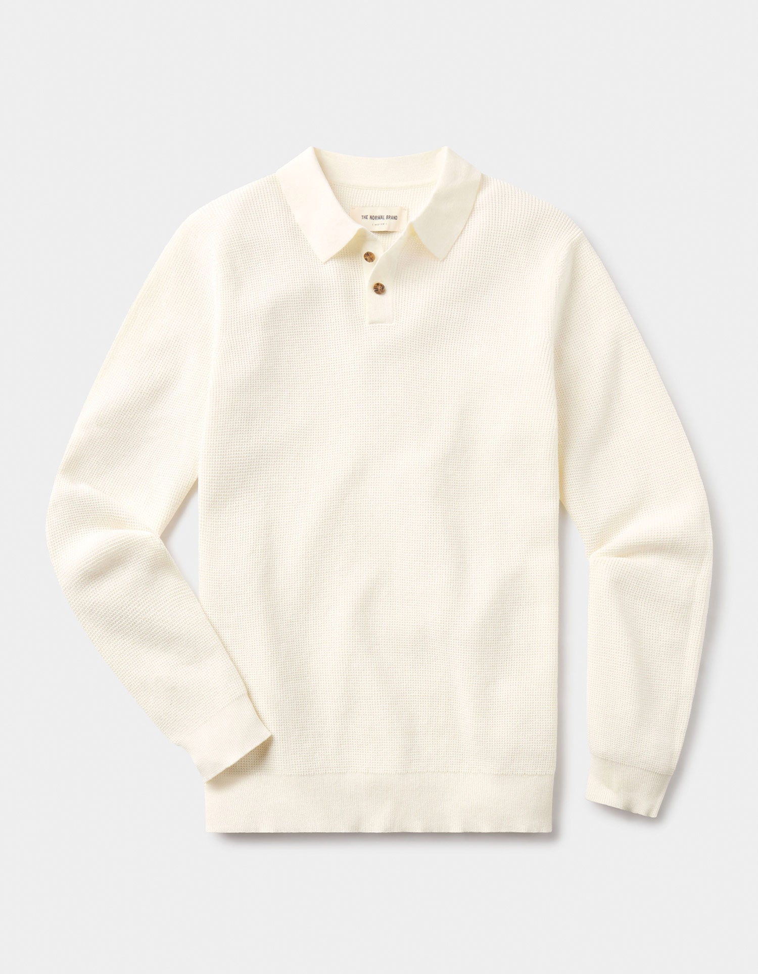 Robles Knit Waffle Stitch Polo in Cream – The Normal Brand