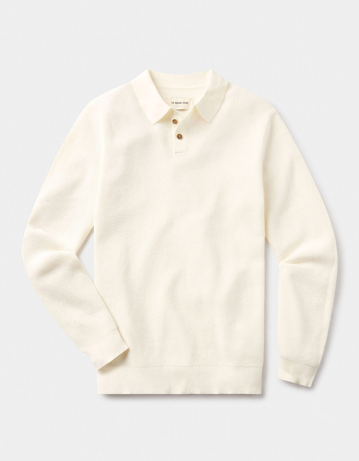 Robles Knit Waffle Stitch Polo in Cream – The Normal Brand