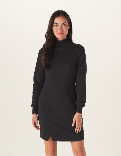 Puremeso Mock Neck Dress in Black