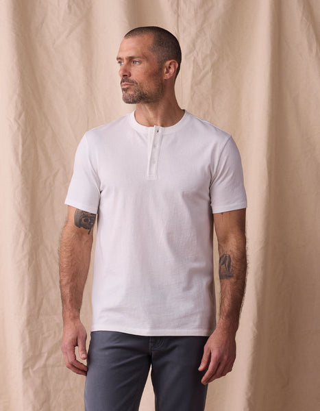 Normal Jersey Henley in White – The Normal Brand