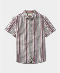 Freshwater Short Sleeve Button Up Shirt: Americana Stripe