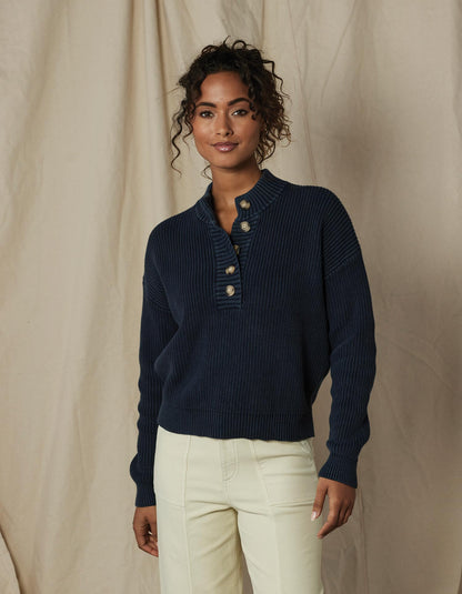 Lynn Washed Popover in Indigo