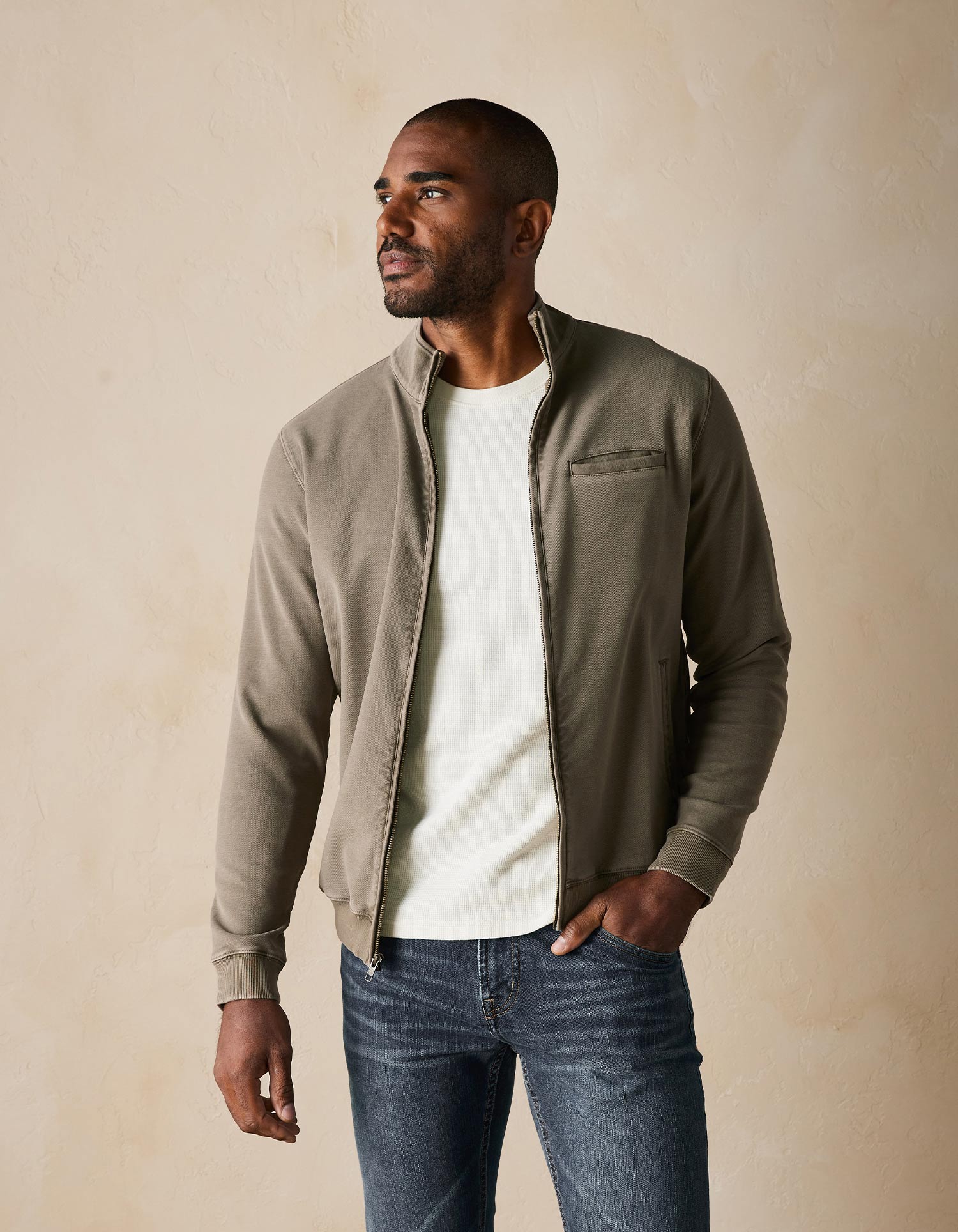 Comfort Terry Bomber - Taupe