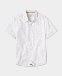 Freshwater Short Sleeve Button Up Shirt: White Nep