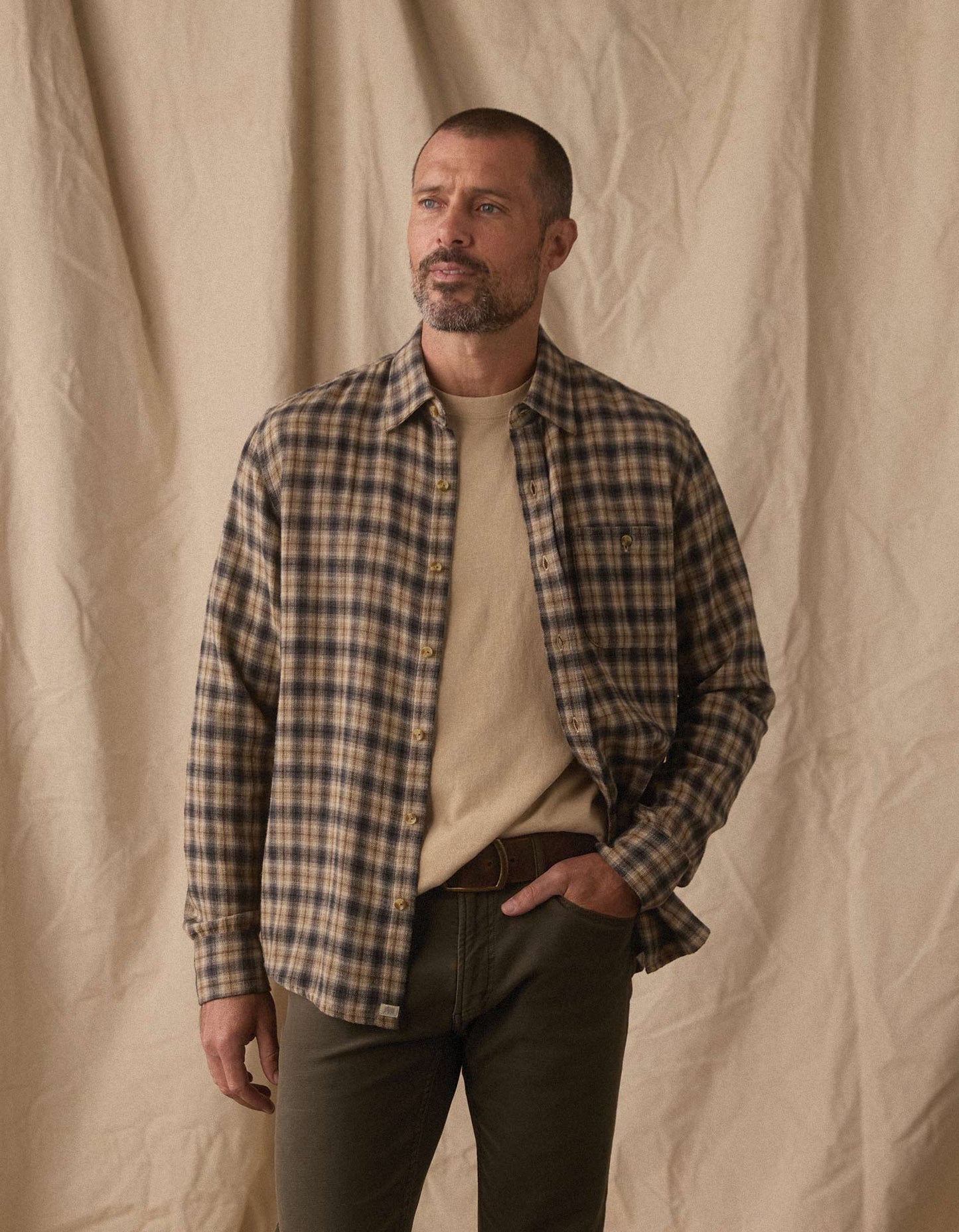 Hudson Double Brushed Flannel in Toasted Chestnut Plaid