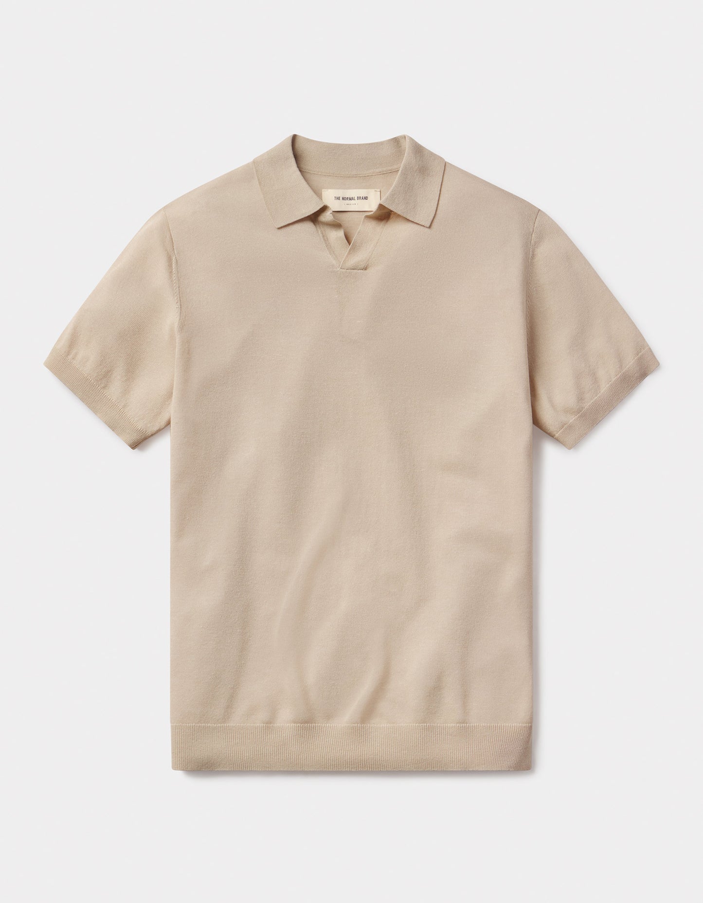 Summer Linen-Blend Polo in Jute