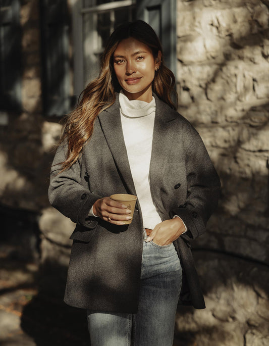 Oversized Blazer Jacket in Charcoal