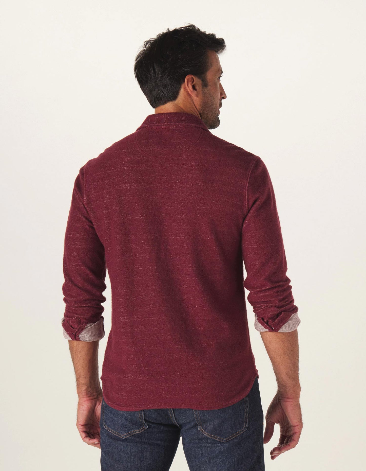 Textured Knit Shirt in Wine