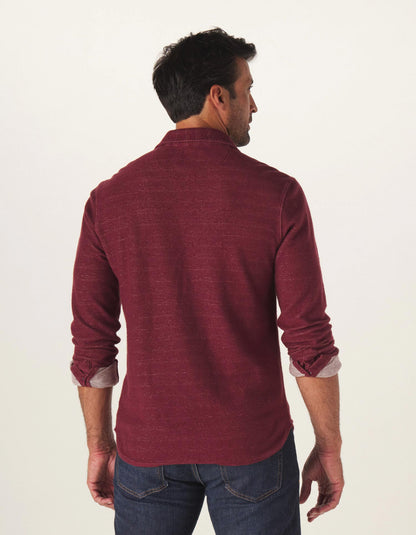 Textured Knit Shirt in Wine