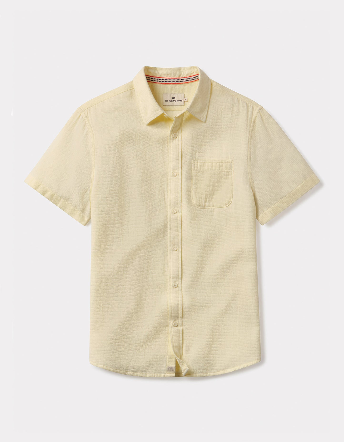 Freshwater Short Sleeve Button Up Shirt in Summer Yellow Check