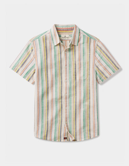 Freshwater Short Sleeve Button Up Shirt in Sherbet Stripe