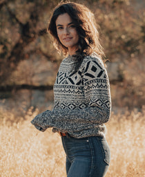 Koda Jacquard Sweater: Black-White