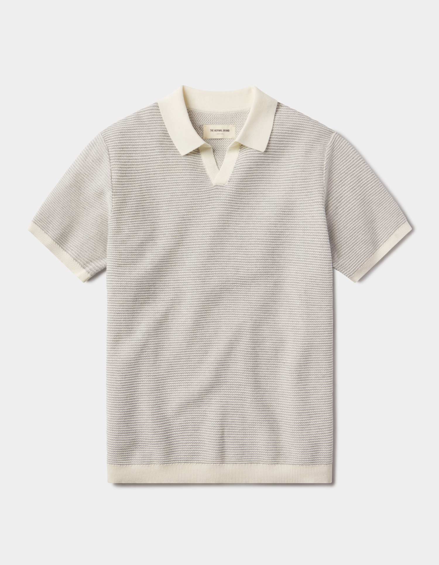 Robles Birdseye Knit Polo in Cream/Grey – The Normal Brand