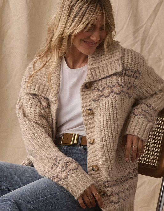 Millie Sweater Jacket in Cream Multi